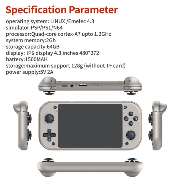 2c66ef18b0838314 BOYHOM M17 Retro Handheld Game Console Open Source Linux System 4.3 Inch IPS Screen Portable Pocket Video Player for PSP