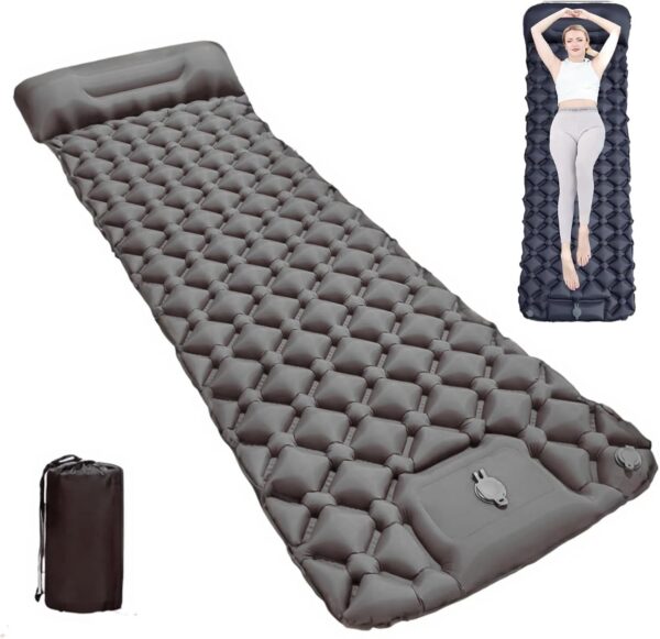 Coziya Matelas, Camping-Matratze, 5 cm Ultraleichte Aufblasbare Camping-Matratze, Aufblasbares Schlafpad Mit Eingebauten Kissen, Zum Campen, Reisen, Zuhause, BüRo,Blue