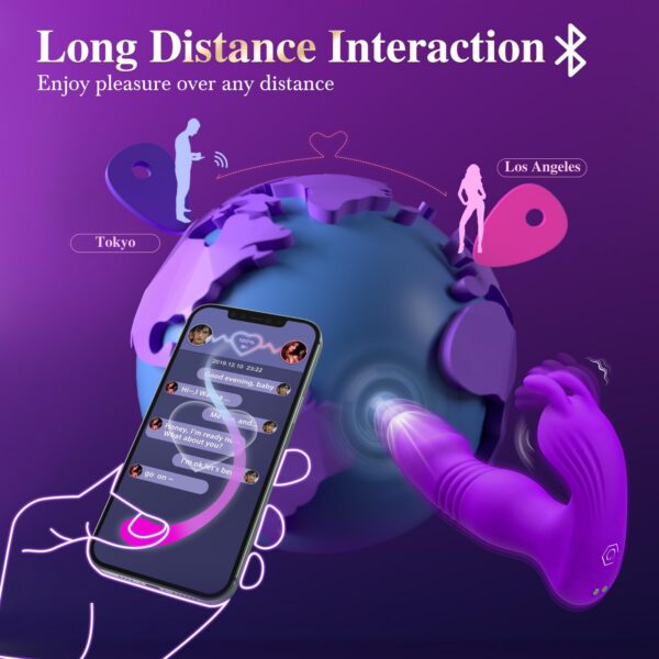 Adult - 3IN1 App Wearable Remote Rose Toy, Sex Pleasure Tools for Women with Clit Modes & 9 Thrusting Dildos Nipple Anal Toys Sucking Vibrator