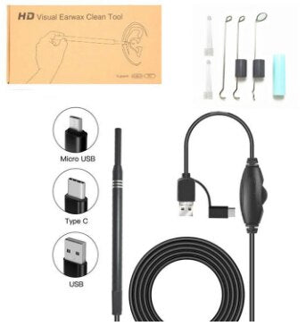 USB HD Mini Camera Electronic Endoscope Cleaner Earwax Removal Cleaning Tool Intelligent Visual Ear Picking Spoon