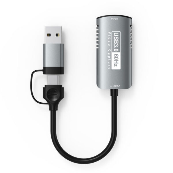 2ca2b8f2410011bf 1080P@30Hz/60Hz Recording 4K HD Source to USB/Type-C 2in1 Video Capture Card for Laptop PC Xbox Game Camera Live Streaming