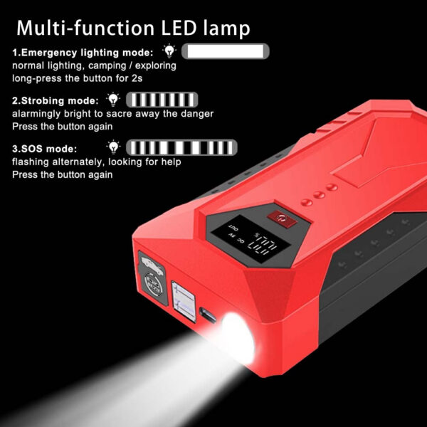 GKFLY 1200A High Capacity 18800mAh 12V Jump Starter Portable Starting Device Power Bank Charger For Car Battery Booster