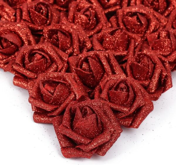 2ca852a66ab5e3e9 IPOPU Artificial Flowers, 25pcs Foam Glitter Roses Glitter Foam Rose Foam Rose with Stem for DIY Wedding Bridal Bouquet Home Party Decoration(Coffee)