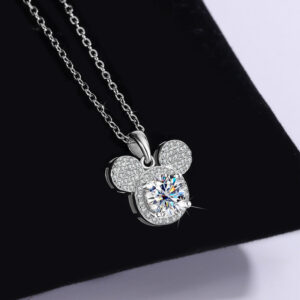2cb1c2064c87041c JoyceJelly S Sterling Sier Pendant 1 Carat Moissanite Diamond Necklace Women's Fashion Jewelry Rat Head Mouse