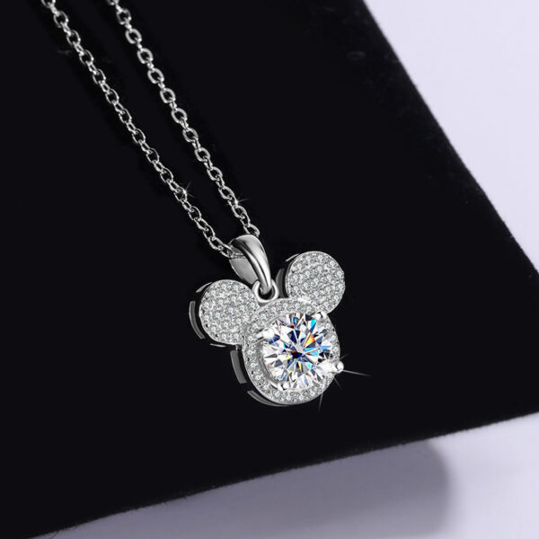 2cb1c2064c87041c JoyceJelly S Sterling Sier Pendant 1 Carat Moissanite Diamond Necklace Women's Fashion Jewelry Rat Head Mouse