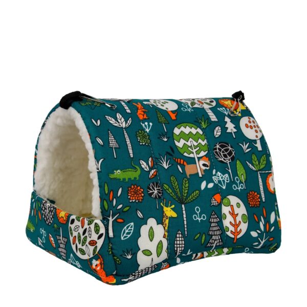 2cb2226d47102ff9 1pc Cute Print Bird Bed Mini Cage Rabbit Squirrel Mat Guinea Pig Nest Hamster House Small Animal Sleeping Bed Pet Hanging Cage