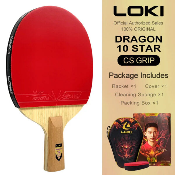 2cceede1b9194dbf LOKI DRAGON 10 STAR Table Tennis Racket Professional 5 Wood 2 ALC Ping Pong Paddle Bat Carbon Blade with FH RXTON 9 & BH RXTON 7