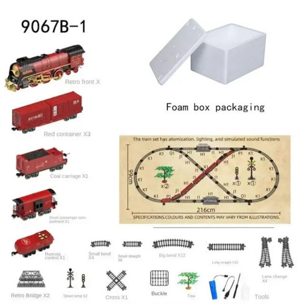 2ce3ba28f33d933a Christmas Series Classical Remote Control Small Tracks Electric Steam Track Train Model Lights Children's Holiday Gifts