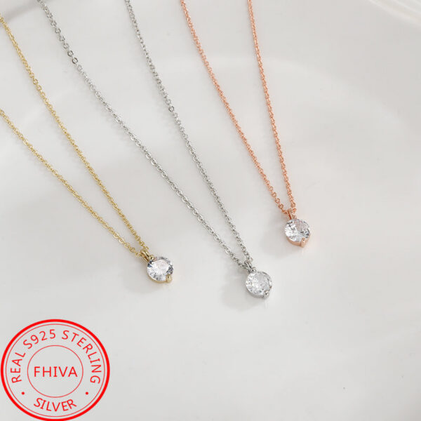2ce530cd77028a8e Hot Trendy Sterling Sier AAA Zircon Choker Necklaces Simple Shiny Diamond CZ Pendants For Women Fine Jewelry Wholesale