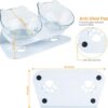 2d037d89cd474c35 Cat Food Bowls Elevated Cat Bowls Tilted 15° Plastic Cat Dishes Double Raised Cat Bowl with Non-Slip Rubber Base Stand for Cats (Black)