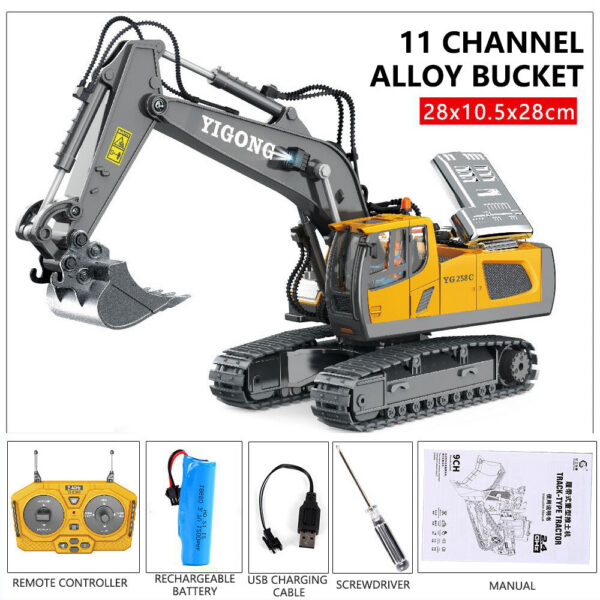 2d05807bc28ac499 RC Excavator Dumper Car 2.4G Remote Control Engineering Vehicle Crawler Truck Bulldozer Toys for Boys Kids Christmas Gifts