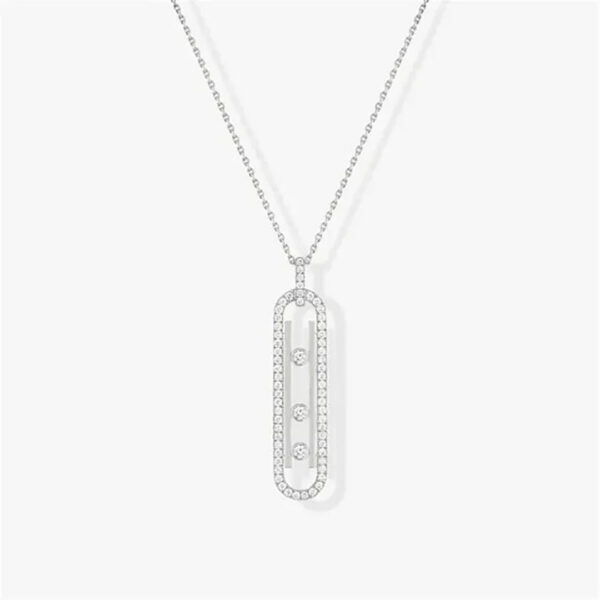 Sterling Sier Classic Fashionable Jewelry Mobile Diamond Women's Necklace Wedding Necklace. Exquisite Gifts