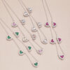 S Sier Heart Women Hollow Diamond Pendant Necklace Female Sparkling 5A Zircon Design Jewelry Girl Holiday