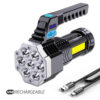 2d3444ee663e87b2 High Power Rechargeable Led Flashlights 7LED Camping Torch With Cob Side Light Lightweight Outdoor Lighting ABS Material