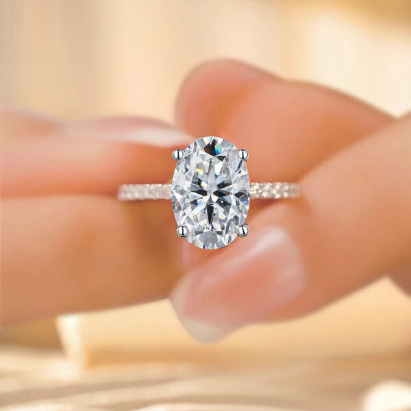 2d4c37cb10adfd8d NKHOG 1ct 2ct 3ct Oval Moissanite Ring Women Sterling Sier D Color VVS Pass Diamond Test Wedding Band No Fade Rings GRA
