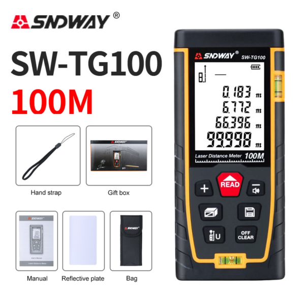 2d599f8ff8e387a4 SNDWAY Laser Meter 50m 70m 100m 120m Rangefinder Digital Range Finder Trena Roulette Ruler Distance Measuring Tape