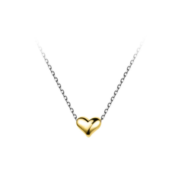 2d5f4f27b695afad Modian Gold Color Heart Simple Tiny Fashion Chain Pendant Necklaces Classic Girls 925 Sterling Silver Jewelry For Women Gift