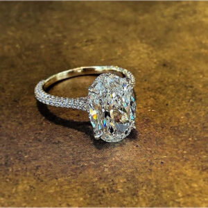 Solitaire Oval Lab Zircon Ring 100% Original Sterling Sier Engagement Wedding Band Rings for Women Bridal Jewelry