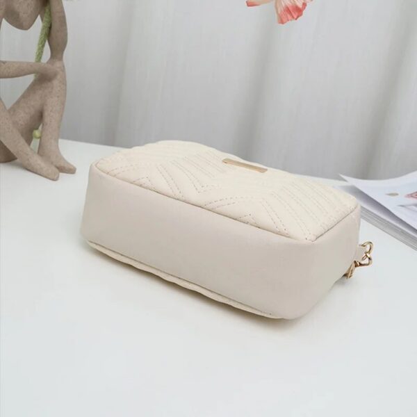 Rilibegan Embroidered Camera PU Material Casual Small Square Versatile Single Bag Printed Shoulder Strap