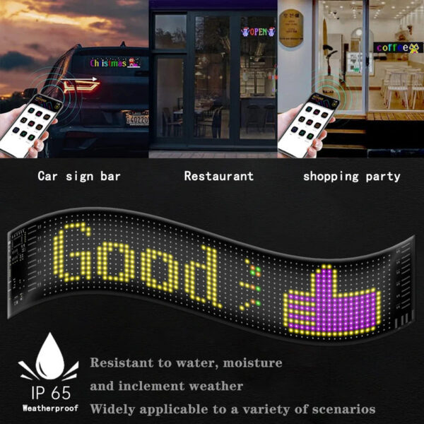 2d7980e8f7e9aa10 Matrix Pixel Panel, Scrolg Bright Advertising Signs, Flexible USB 5V LED Car Sign Bluetooth App Control