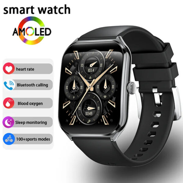 2d82d84021605679 New Ultra Thin Smart Watch men 1.96" AMOLED HD Pixel Display Always Show Time BT Call Reminder Smartwatch Ladies For Android iOS