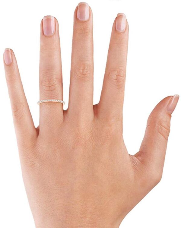 ATTAGEMS Rose Gold Plated Diamond Pass Test Round Excellent Cut Total 0.27 CT Moissanite Ring for Girls tail Jewelry