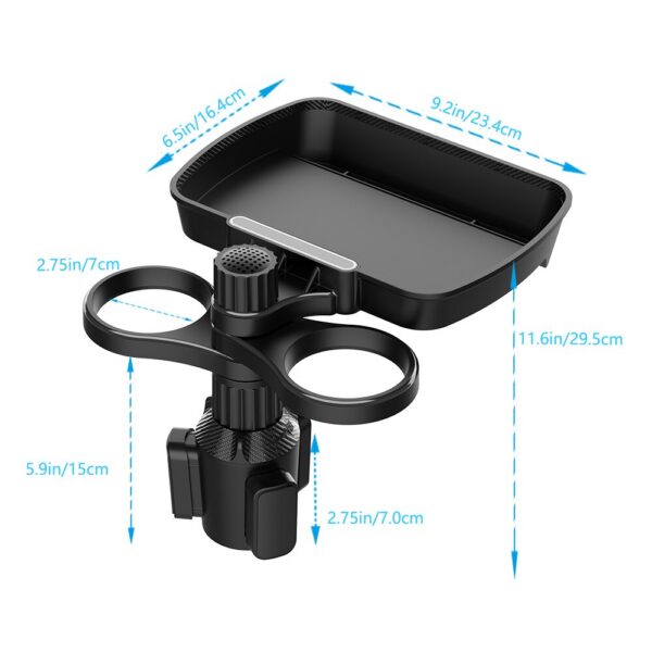 2db17ab013af9b4c Dual Expander Adjustable for 360°Rotating Multifunctional Car Seat Cup Snack Tray Drink Holder