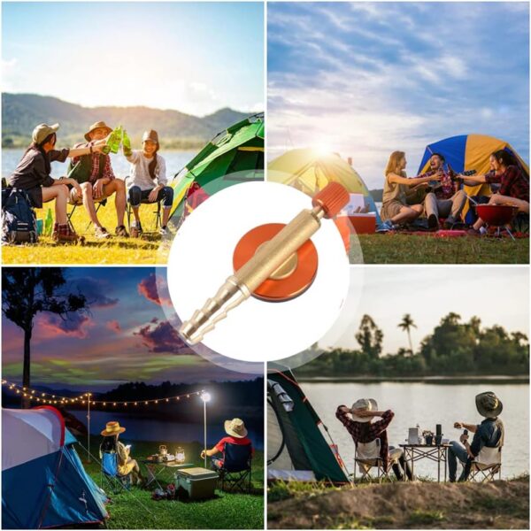 Valve Caps Camping Gas Refill Adapter Universal Brass Stove Burners Switching Valve Regulator for Outdoor Camping