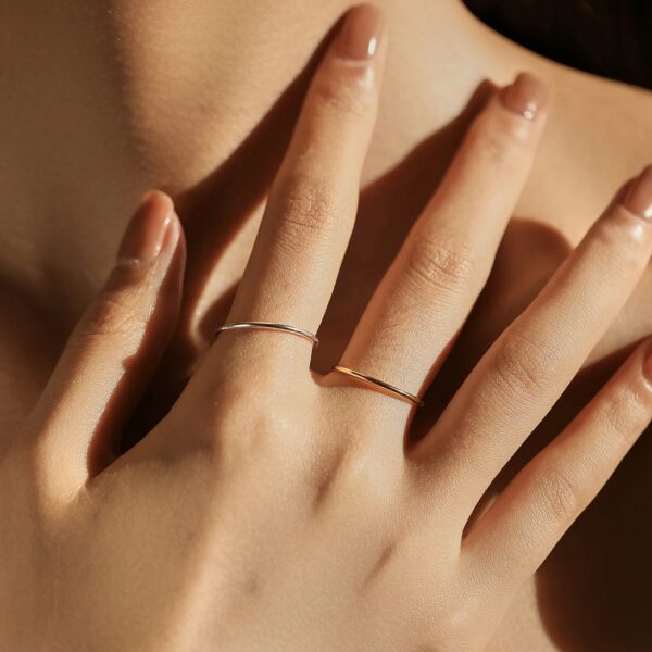 2dce35dbee6152ba MODIAN 925 Sterling Silver Minimalist Thin Stackable Fashion Rings Classic Gold Color Fine Jewelry For Women Girl Party Gifts