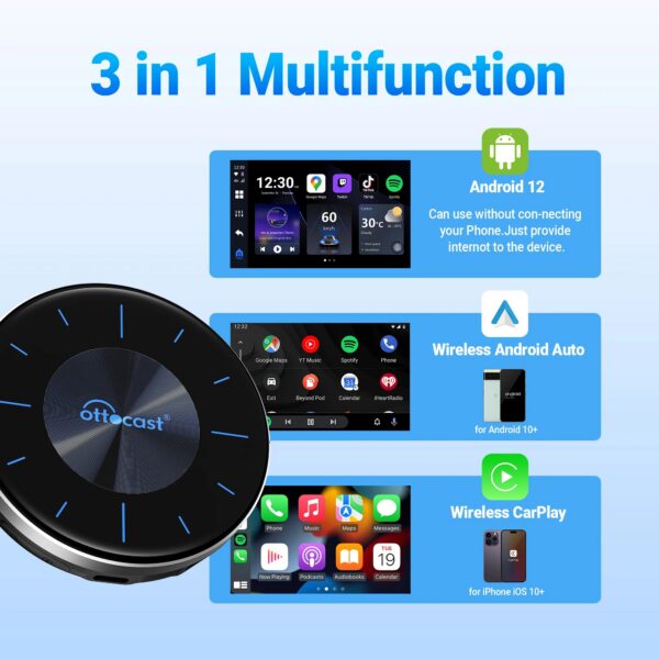 2dd28e9387622b4f OttoAIBOX P3 CarPlay AI Box Wireless Android Auto for mini HDMI TV Box Car Accessories for Toyota Kia Hyundai VW