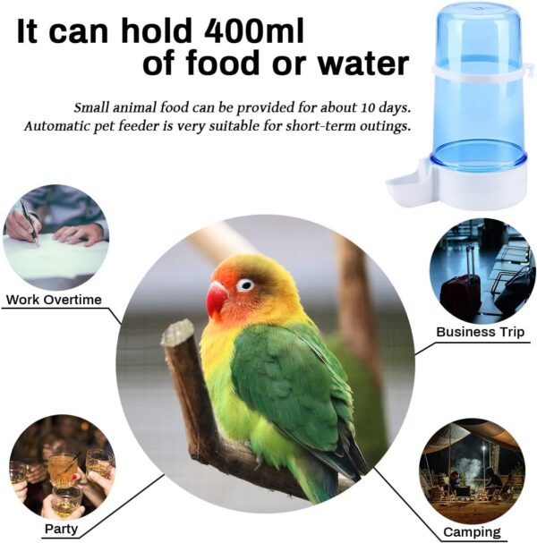 2dd527f8d28a4294 Pet Feeder Automatic,Bird Hamster Small Animal Feeder, Automatic Feeding Device Dispenser for Hamster Bird Pigeon Parrots Mini Hedgehog with Holder (5.90x2.83x6.10in)