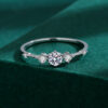 2dd71393e2e3550d NEW Classic Couple Rings For Women Four-Prong Diamond Zircon S Sterling Sier Wedding Engagement Gift Female Jewelry