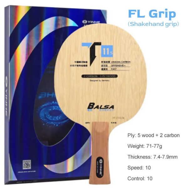 YINHE T11S Table Tennis Blade Super Lightweight Ping Pong Blade 5 Wood 2 Carbon Offensive 72g