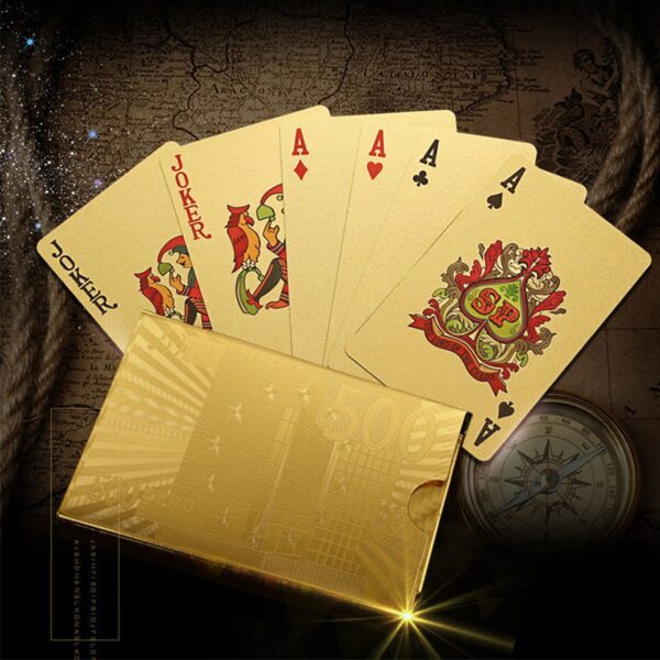 2ddb108296a5b9e2 Foil Playing Card Tuhao Gold Waterproof PET/PVC Plastic Texas Checker