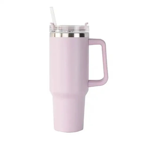2de0809a2e2d4cd3 Ready To Ship 40oz Hot Pink Mugs With Handle Insulated Tumblers Lids Straw Stainless Steel Coffee Thermos Cups