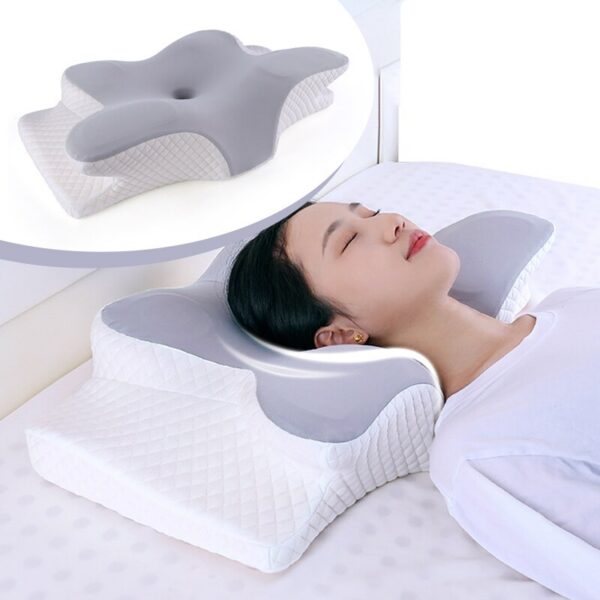 2de0d02566f048b9 Memory Foam Pillows Butterfly Shaped Relaxing Cervical Slow Rebound Neck Pain Relief Sleeping Orthopedic Pillow Beding