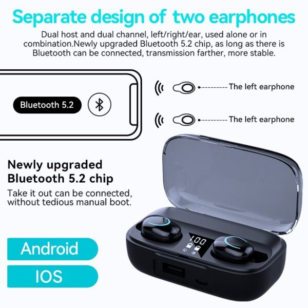 Wireless Bluetooth Smart Touch Control Play Headphones Active Noise Removal For Sport X10