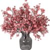 2deab3aedd013a68 Momkids 6 Pcs Babys Breath Bulk Artificial Faux Silk Flower Gypsophila Bouquet Winter Real Touch Fake Floral for Office Kitchen Wedding Restaurant Centerpieces Christmas Party Decor (White)