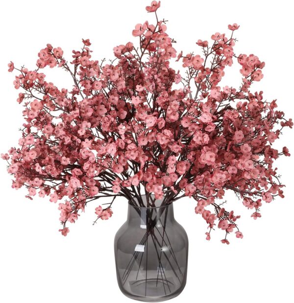 2deab3aedd013a68 Momkids 6 Pcs Babys Breath Bulk Artificial Faux Silk Flower Gypsophila Bouquet Winter Real Touch Fake Floral for Office Kitchen Wedding Restaurant Centerpieces Christmas Party Decor (White)