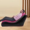 2df051d07378e63d Inflatable Couch with Built in Pump - Upgraded Extra Size Air Lounger Sofa, Portable Folding Blow up Mattress, Inflatable Bed Waterproof Air Mattress Sofa Chair for Home, Camping/Rose-red
