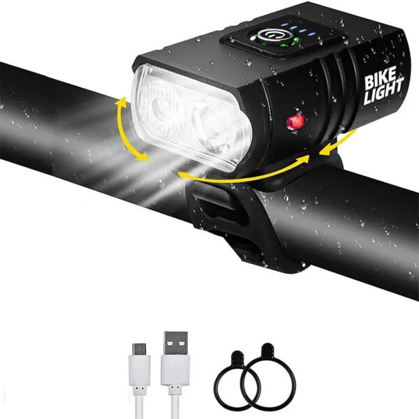 BK02 Bike Light USB Rechargeable T6 LED Lights 6 Modes MTB Flashlight Headlight for Cycling Bicycle Front Lamp