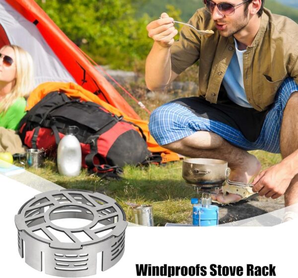 In der Camping-Windschutzscheibe – Herdbauernhof im Freien, Lagerfeuer-Windblock | Tragbarer Edelstahl-Windschutzscheibenring, hitzebeständiges Schild zum Stechen und Kochen