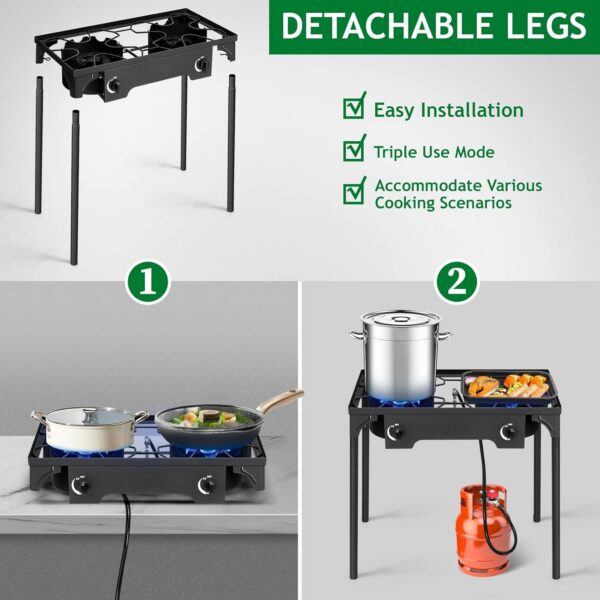 2e0a2e72bee481ba Outvita 150,000 BTU Portable Gas Camping Stove, Outdoor Propane Burner with 20psi Regulator, High Pressure Single Cooker Camp Cooking Home Brewing and Frying