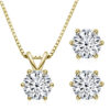 2e10f532d76b4eb5 Lnngy 6.5mm 1CT Moissanite Earrings Pendant Necklace Original 925 Sterling Silver Earring For Valentine's Day Jewelry Set Gift