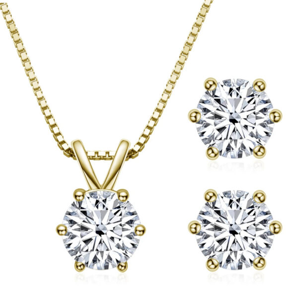 2e10f532d76b4eb5 Lnngy 6.5mm 1CT Moissanite Earrings Pendant Necklace Original 925 Sterling Silver Earring For Valentine's Day Jewelry Set Gift