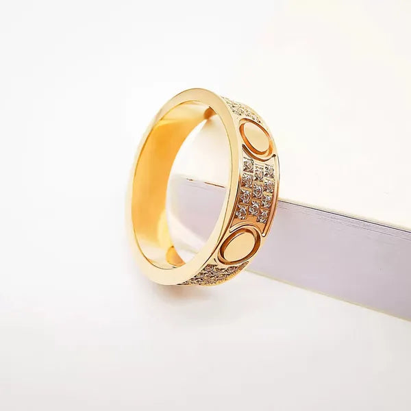 2e1acf05f1d589e4 brand Jewelry Designer Couples Diamond Screw Ring Ladies stainless steel zircon jewelry Gift 6-10