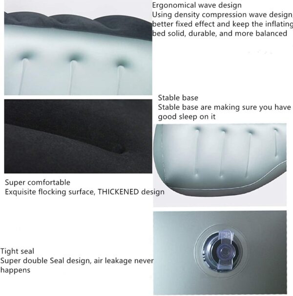Car Air Mattress Back Seat Gap Pad Fill Extender Mattress for SUV Dogs Kids Adults Travel Bed Cushion Camping Air Couch Sleeping Rest Inflation Bed