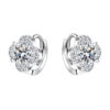925 Sterling Silver 0.5/1 Carat Moissanite Clover Earrings Stylish Design Sense High-End Light Luxury Niche Leisure Send Girlfri