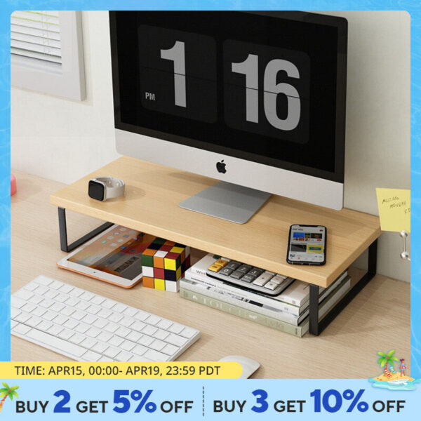 Elevated Monitor Base Home Computer Desktop Creative Rack Office Storage Supplies