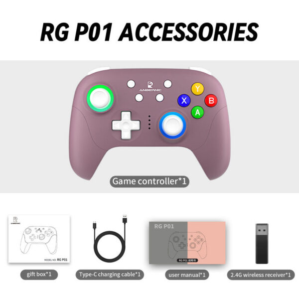 2e406d2058884a32 ANBERNIC RG P01 RGP01 Gamepad Wired Wireless Bluetooth RGB Hall Effect Joystick XBOX Game Controller for PC Android IOS Steam